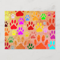 Dog Paw druckt auf Vintagem Hintergrund