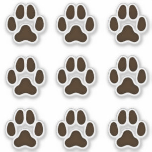 Dog Paw druckt dunkelbraune Stickereien Aufkleber