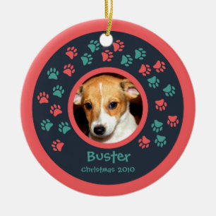 Dog Paw druckt Foto Ornament