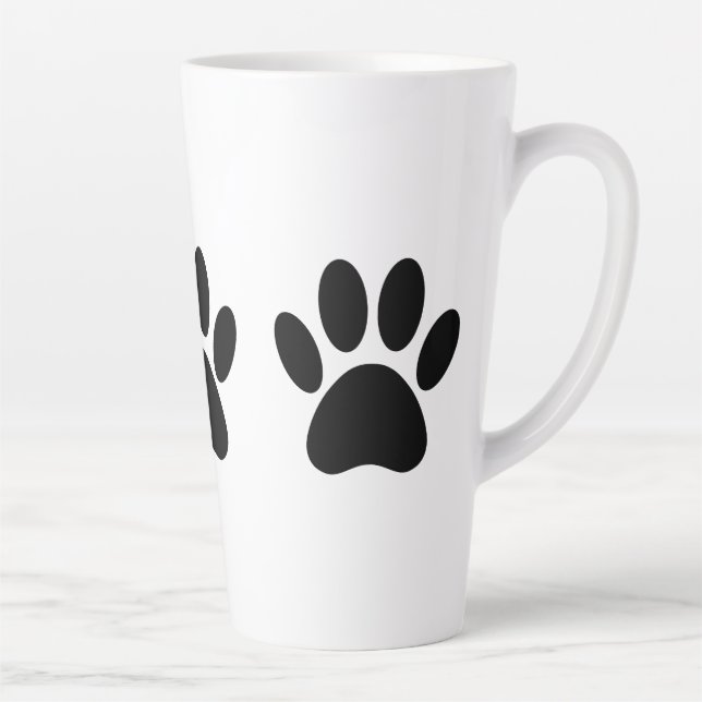 Dog Paw druckt in Schwarz-Kaffee-Tasse Milchtasse (Rechts)