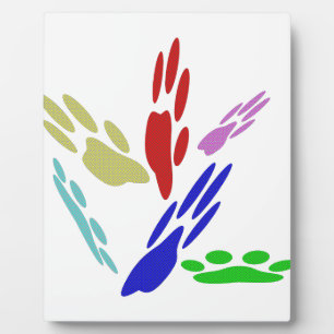 Dog Paw druckt mit Polka Dots Fotoplatte