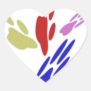 Dog Paw druckt mit Polka Dots Herz-Aufkleber