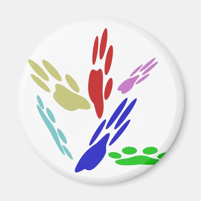 Dog Paw druckt mit Polka Dots Magnet (Vorne)