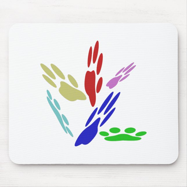 Dog Paw druckt mit Polka Dots Mousepad (Vorne)