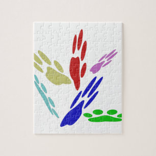 Dog Paw druckt mit Polka Dots Puzzle