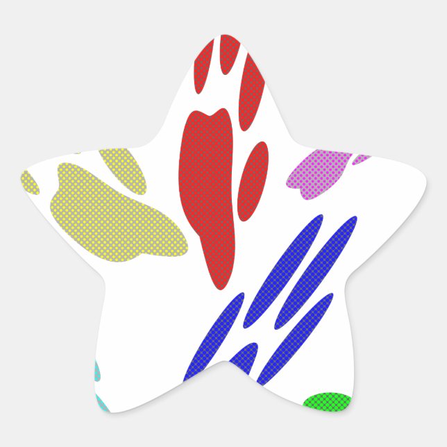 Dog Paw druckt mit Polka Dots Stern-Aufkleber (Vorderseite)