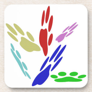 Dog Paw druckt mit Polka Dots Untersetzer