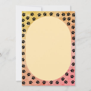 Dog Paw druckt oval Form Vintagen Stil