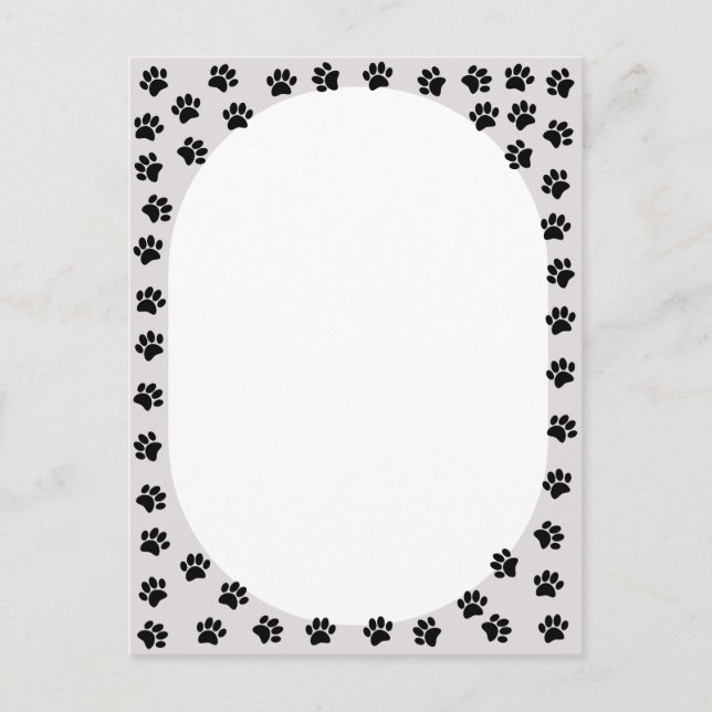 Dog Paw druckt ovale Form Postkarte (Vorderseite)