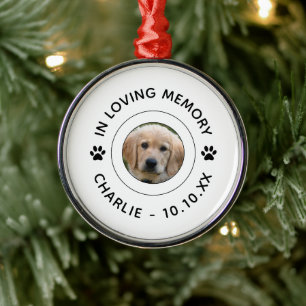 Dog Paw druckt Pet Loss Memorial in Love Memory Ornament Aus Metall
