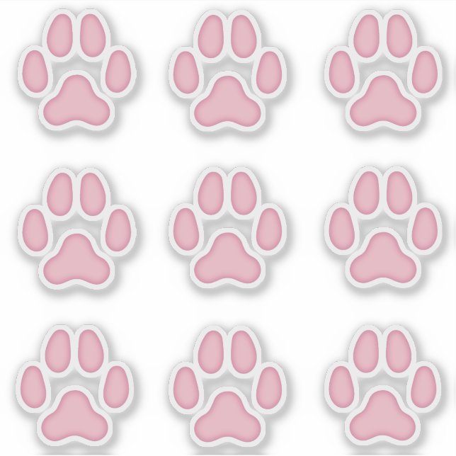 Dog Paw druckt rosa Tierspuren Sticker (Vorderseite)