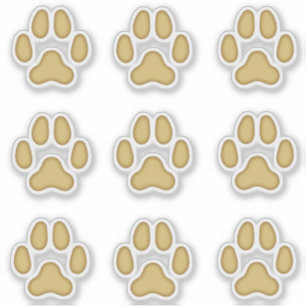 Dog Paw druckt Tan Animal Tracks Stickers Aufkleber