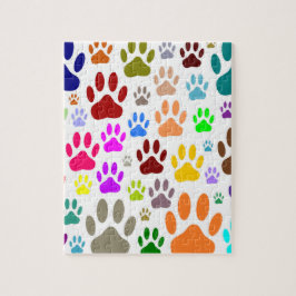 Dog Paw druckt überall Puzzle