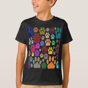 Dog Paw druckt überall T-Shirt