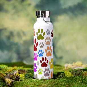 Dog Paw druckt überall Trinkflasche
