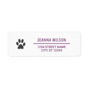 Dog Paw Elegant Minimalistisch Moderne Rücksendead