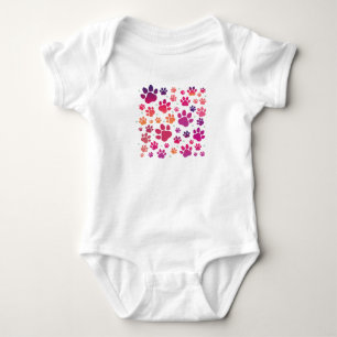 Dog Paw farbig Baby Strampler