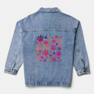 Dog Paw farbig Jeansjacke