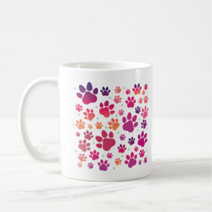 Dog Paw farbig Kaffeetasse