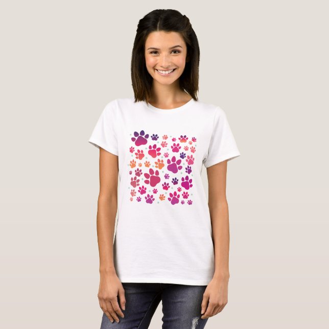 Dog Paw farbig T-Shirt (Vorne ganz)