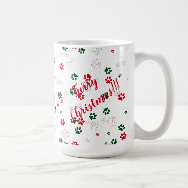 Dog Paw Furry Weihnachten Kaffeetasse (Rechts)