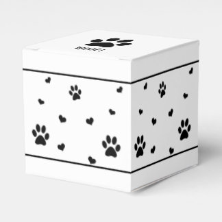 Dog Paw Gefallen Box Schwarz-Weiß-Paw Druckbox Geschenkschachtel
