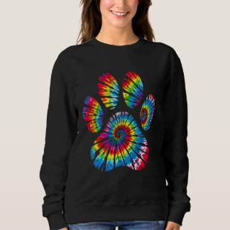 Dog Paw Gefärbte Krawatte Farbenfrohe Haustier Mam Sweatshirt