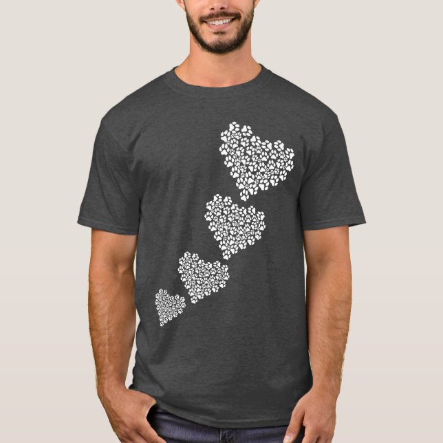 Dog Paw Heart Dog Lover Dog Besitzer Baby Dog Paws T-Shirt (Vorderseite)