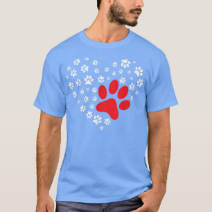 Dog Paw Heart Dog Lover Welpenbesitzer T-Shirt