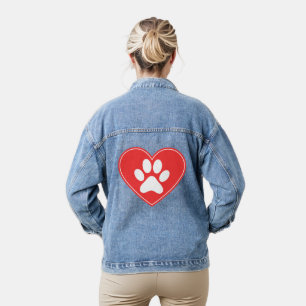 Dog Paw Heart Jeansjacke