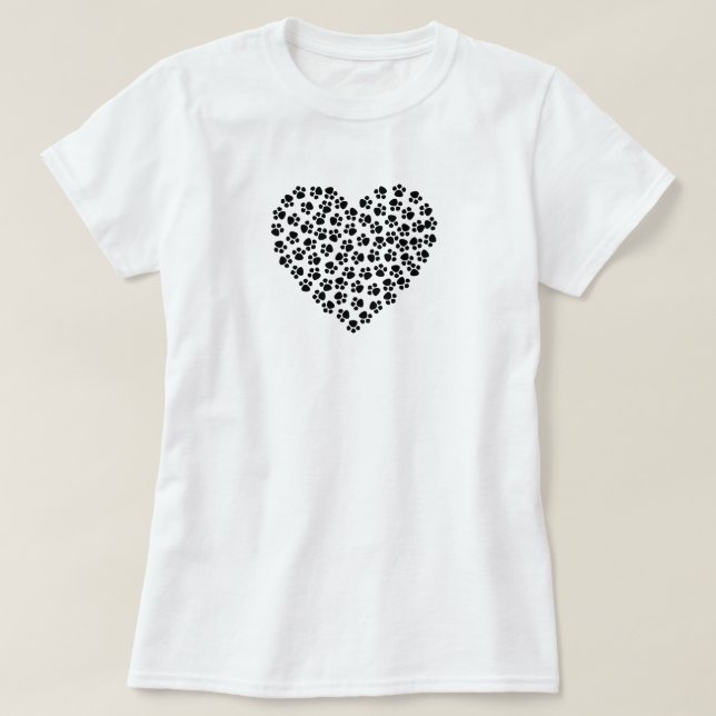 Dog Paw Heart T - Shirt (Design vorne)
