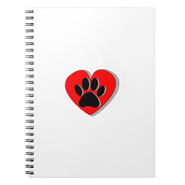Dog Paw Heart Zeichnend Notizblock (Vorderseite)