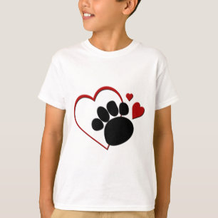 Dog Paw Hört ich Liebe mein Hund Kinder T - Shirt