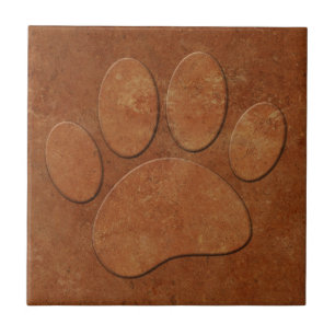 Dog Paw Imitats Terracotta Print Fliese