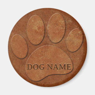 Dog Paw Imitats Terracotta Print Magnet