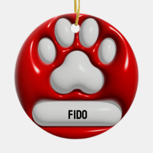 Dog Paw Keramik Ornament