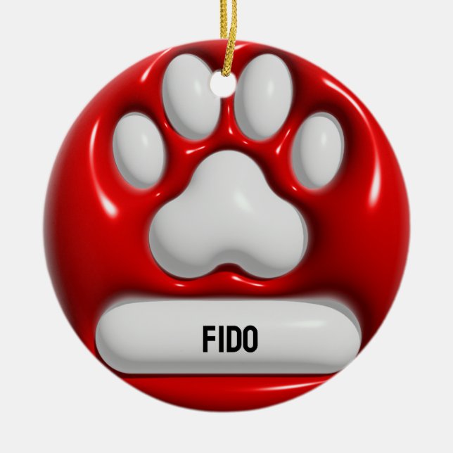 Dog Paw Keramik Ornament (Vorne)