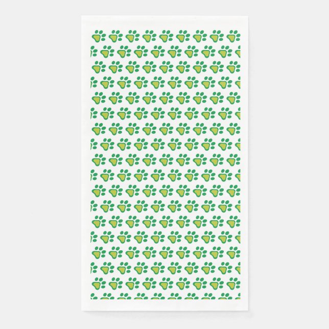 Dog Paw Kleeblatt Muster | St. Patrick's Day Serviette (Vorderseite)