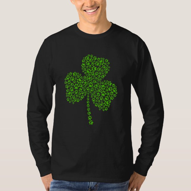 Dog Paw Kleeblatt St Patricks Day Cat Saint Pattys T-Shirt (Vorderseite)