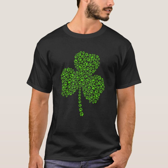 Dog Paw Kleeblatt St Patricks Day Cat Saint Pattys T-Shirt (Vorderseite)