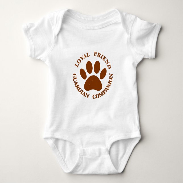 Dog Paw Loyal Friend Baby Strampler (Vorderseite)