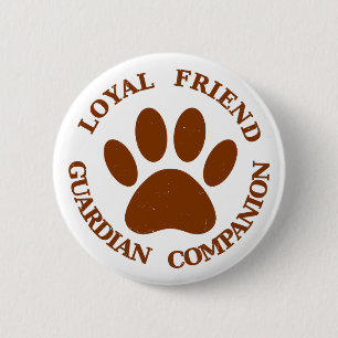 Dog Paw Loyal Friend Button