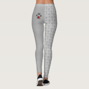 Dog Paw mit Akzent Graue und Herzklopfen Leggings