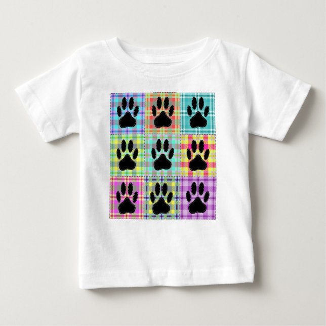 Dog Paw Muster Quilt Baby T-shirt (Vorderseite)