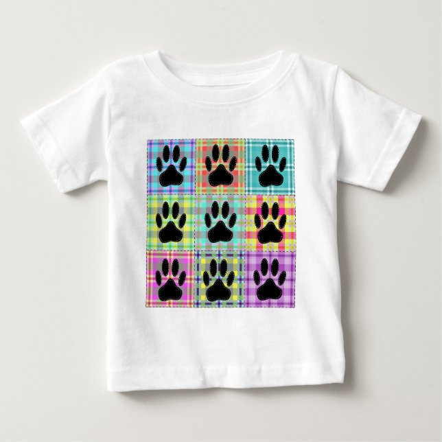Dog Paw Muster Quilt Baby T-shirt (Vorderseite)