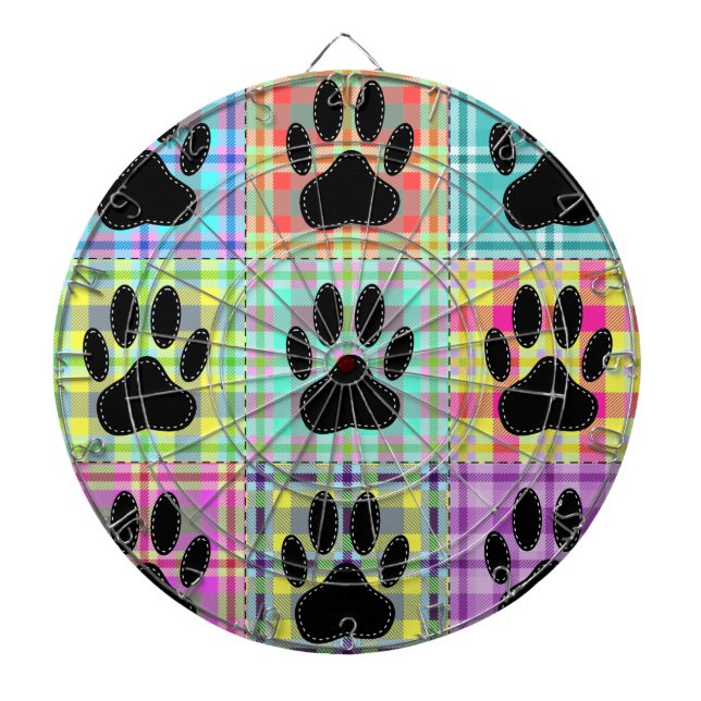Dog Paw Muster Quilt Dartscheibe (vorne)