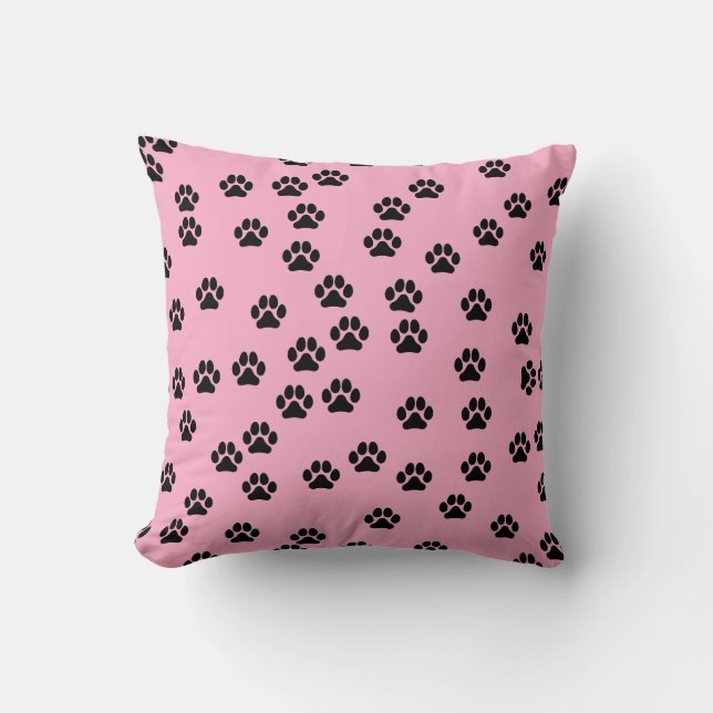 Dog Paw Muster Throw Kissen (Vorderseite)