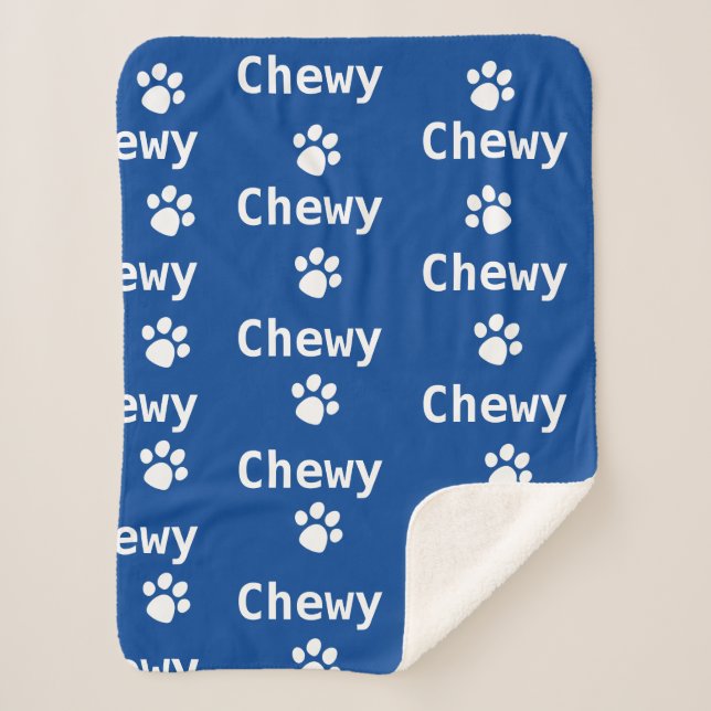 Dog Paw Name Navy White Sherpadecke (Vorderseite)