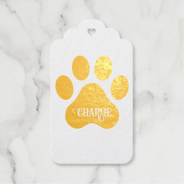 Dog Paw Name Silhouette Design Geschenkanhänger (Vorderseite)