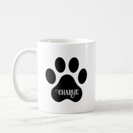 Dog Paw Name Silhouette Design Kaffeetasse